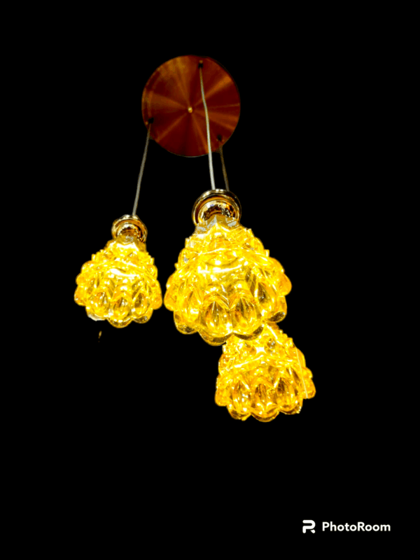 Glass, Crystal and Iron Hanging Ceiling Lamp (Pack of 1) Decorative Hanging Light for Living Room Party Festival Marriage and Gift