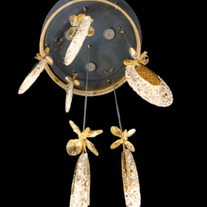 Tracklite Hanging LED Modern Chandelier Lamp, Modern Crystal Chandelier Petals Crystal Decoration Three Color LED Lighting For Living Room, Dining Room, Indoor Lighting, Modern LED Chandelier, Hallway Chandelier