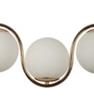 TRACKLITE 3 Light Frosted Glass Gold Plated Metal Chandelier Ceiling Lights Hanging - Warm White (  WITH BULB FREEE FREE )