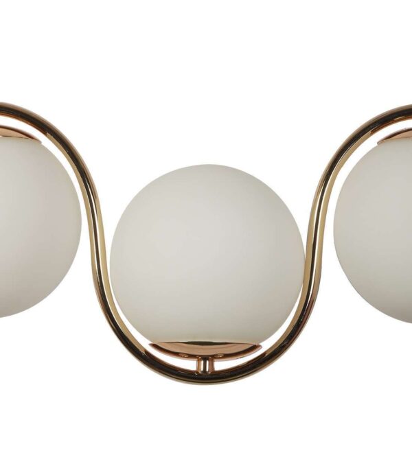 TRACKLITE 3 Light Frosted Glass Gold Plated Metal Chandelier Ceiling Lights Hanging - Warm White (  WITH BULB FREEE FREE )