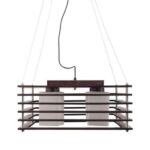 TRACKLITE Wood Chandelier Brown for Living Room, Bedroom, Dining Room, Kitchen ( WITH 4 BULB FREE FREE )