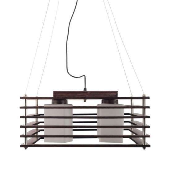 TRACKLITE Wood Chandelier Brown for Living Room, Bedroom, Dining Room, Kitchen ( WITH 4 BULB FREE FREE )