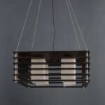 TRACKLITE Wood Chandelier Brown for Living Room, Bedroom, Dining Room, Kitchen ( WITH 4 BULB FREE FREE )