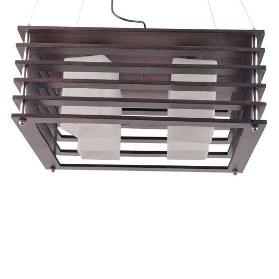 TRACKLITE Wood Chandelier Brown for Living Room, Bedroom, Dining Room, Kitchen ( WITH 4 BULB FREE FREE )