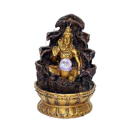 TRACKLITE Cottage Handicraft Shivji/Mahadev/Shiv Water Fountain Idol Statue Showpiece Home Decor Items ( 17- inch L __  11- inch W  )