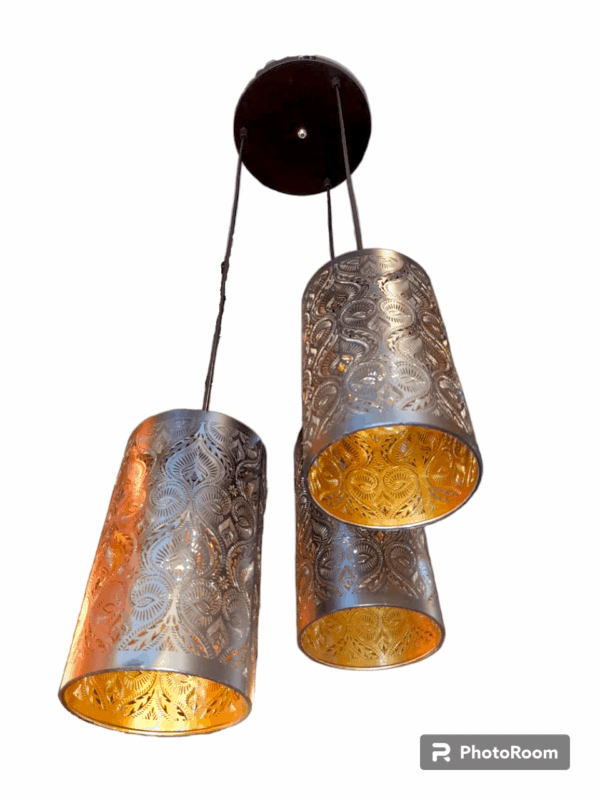 TRACKLITE  Modern Design Hanging Light for Living Room, 3 Lights Round Cluster Chandelier Ceiling Light, Pendant Lamp (Aluminum) (HL 2) (  WITH 3 BULB FREE )