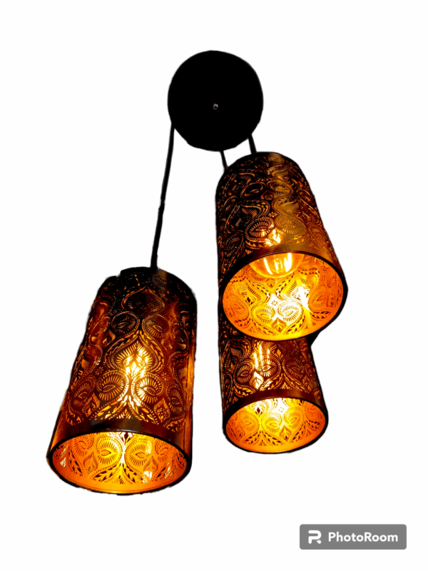 TRACKLITE  Modern Design Hanging Light for Living Room, 3 Lights Round Cluster Chandelier Ceiling Light, Pendant Lamp (Aluminum) (HL 2) (  WITH 3 BULB FREE )