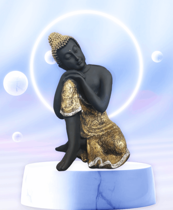 TRACKLITE Heeran Art Polyresin Table Top Indoor Outdoor Fountain with  Lights Home Decor Decoration Gift Gifting Items-GOL_ ( 15-  inch L __  9- inch W )