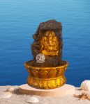 TRACKLITE Global Grabbers Polyresin Table Top Indoor Outdoor Water Fall Fountain with  Lights Home Decor Decoration Gift Gifting Items- (16-inch L __  11- inch W )