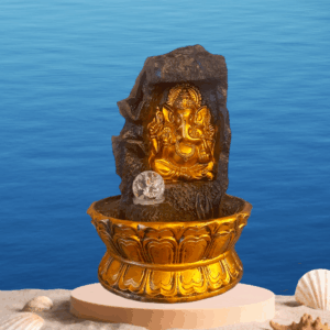 TRACKLITE Global Grabbers Polyresin Table Top Indoor Outdoor Water Fall Fountain with  Lights Home Decor Decoration Gift Gifting Items- (16-inch L __  11- inch W )