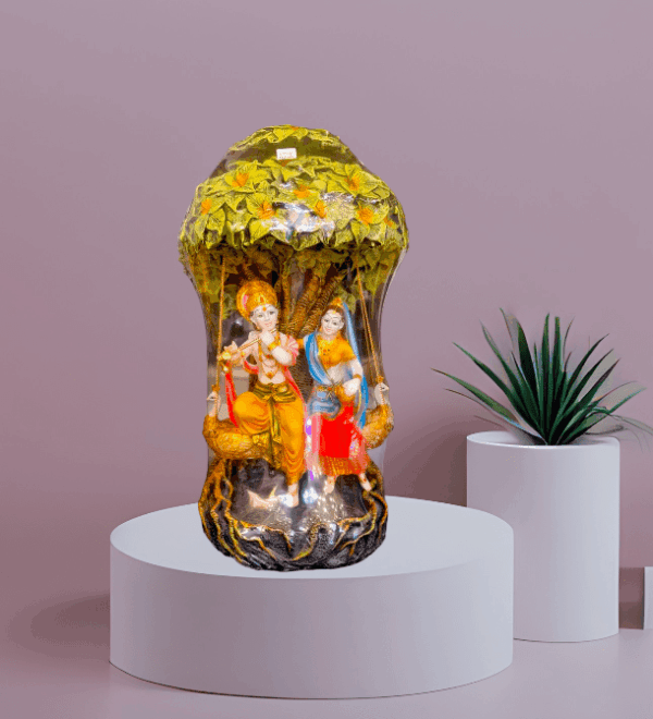 TRACKLITE  Radha-Krishna Statue, (25 - inch L -  13 inch W ) , Marble Radha Krishna Idol, Divine Couple Statue, Krishna Figurine, Handpainted Radha Krishna Murti