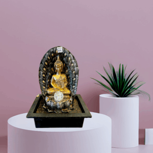 TRACKLITE BUDDHA Nilkamal Buddha Peacock Water Fountain for Home Decor Office Decoration Gifting Garden Indoor Fountain ( 16 inch L - 11 inch W )