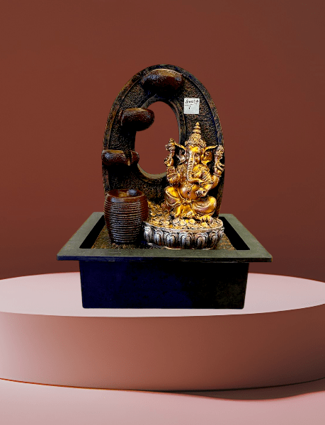 TRACKLITE Polyresin Table Top Indoor Outdoor Water Fall Fountain with LED Lights Home Decor Decoration Gift Gifting Items( 17-inch L  __ 11-inch W )