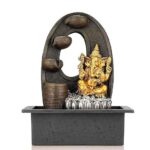 TRACKLITE Polyresin Table Top Indoor Outdoor Water Fall Fountain with LED Lights Home Decor Decoration Gift Gifting Items( 17-inch L  __ 11-inch W )