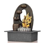 TRACKLITE Polyresin Table Top Indoor Outdoor Water Fall Fountain with LED Lights Home Decor Decoration Gift Gifting Items( 17-inch L  __ 11-inch W )