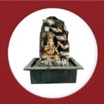 TRACKLITE  Lord Ganesha Ji Tabletop Water Fountain, Environmental Resin Indoor Fountain, Desktop Fountain, Indoor Waterfall Feature with Light for Home Office Decor Relaxation ( Lord Ganesha Ji-1) ( 17- inch L -  12- inch W )