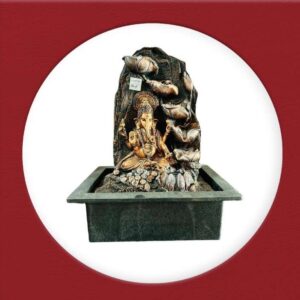 TRACKLITE  Lord Ganesha Ji Tabletop Water Fountain, Environmental Resin Indoor Fountain, Desktop Fountain, Indoor Waterfall Feature with Light for Home Office Decor Relaxation ( Lord Ganesha Ji-1) ( 17- inch L -  12- inch W )