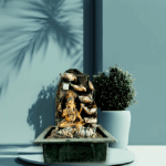 TRACKLITE  Lord Ganesha Ji Tabletop Water Fountain, Environmental Resin Indoor Fountain, Desktop Fountain, Indoor Waterfall Feature with Light for Home Office Decor Relaxation ( Lord Ganesha Ji-1) ( 17- inch L -  12- inch W )