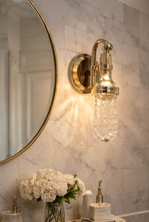 Eyeshot® Triple Color Automatic Change Creative Design Antique Shape European Wall Light Lamp for Dining Hall/Home Decore Lamp (Crystal Light is inbuilt in lamp)