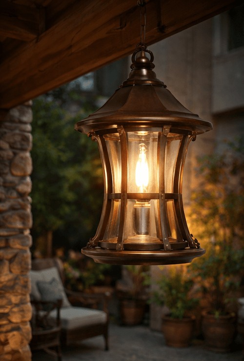 Genree Italian Style Metal and Glass Wall Light/Wall Lamp Lighting for Restaurant, Bedroom, Living Room and Home Decor, Copper Antique (Code - 0099 Wall)