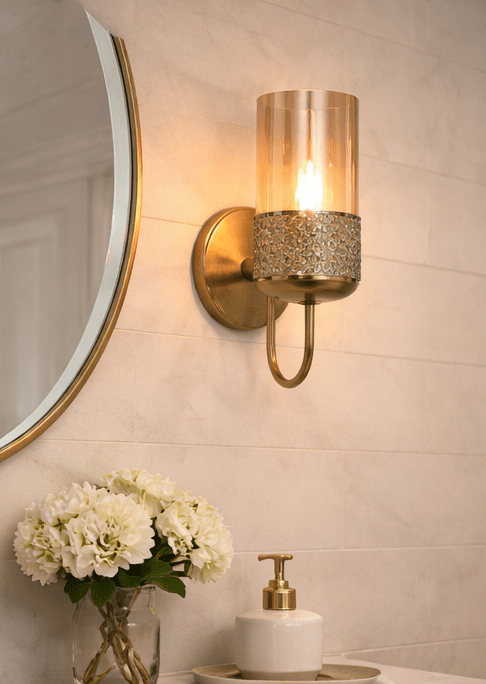 AFAST Stylish Compliable Designer Glass Wall Lamp/Night Lamp, Black, 9.5 x 9.5 x 19.5 CM- N153