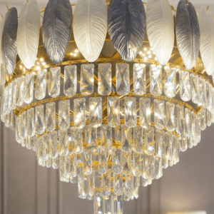 Chandelier for Living Room & Hall | Round Ceiling Light Jhumar/Jhoomer Show Light for Home Decoration | Stylish Hanging Ceiling Fixture (600 mm)