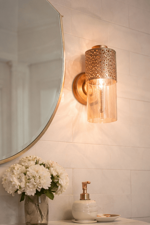 Moroccan Cutwork Metal Wall Lamp with E27 Holder | Bulb Included | Items for Home décor Living Room, Bedroom, Hallway & Balcony | Decorations for Home, Warm Ambient Light