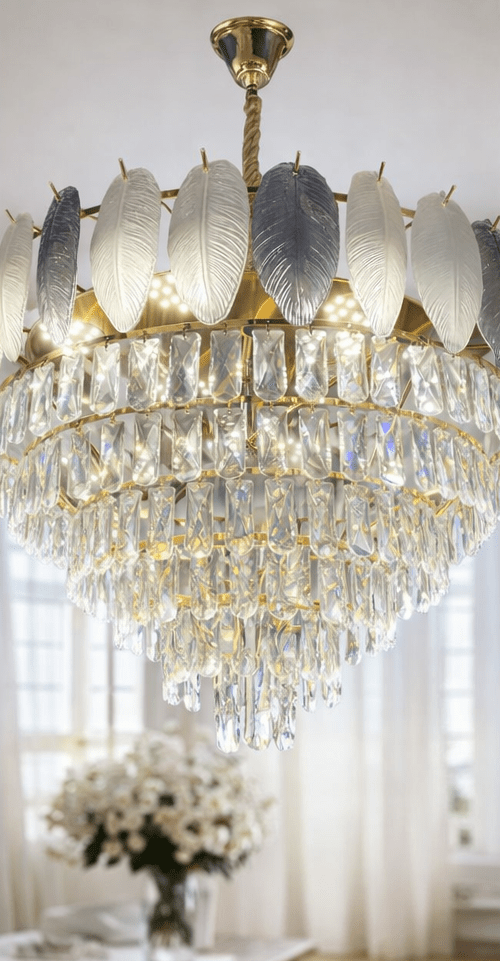 Chandelier for Living Room & Hall | Round Ceiling Light Jhumar/Jhoomer Show Light for Home Decoration | Stylish Hanging Ceiling Fixture (600 mm)