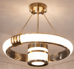 Living Room Ring Chandelier New Simple Elegant Light Luxury Restaurant Main LampModern,3color dim-40+60cm
