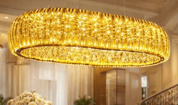 Crystal Pipe Rectangle Chandelier