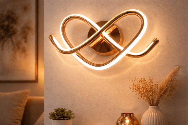 Strip Neon Profile Modern Infinity LED Wall Lamp - 3in1 Light Color, Elegant Dual Loop Design, Energy Efficient and Stylish Lighting Fixture for Living Rooms, Bedrooms, Hallways