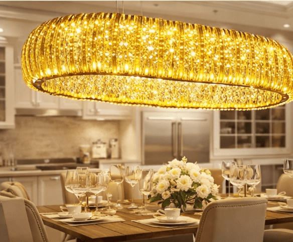 Crystal Pipe Rectangle Chandelier