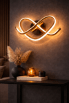 Strip Neon Profile Modern Infinity LED Wall Lamp - 3in1 Light Color, Elegant Dual Loop Design, Energy Efficient and Stylish Lighting Fixture for Living Rooms, Bedrooms, Hallways