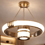 Living Room Ring Chandelier New Simple Elegant Light Luxury Restaurant Main LampModern,3color dim-40+60cm