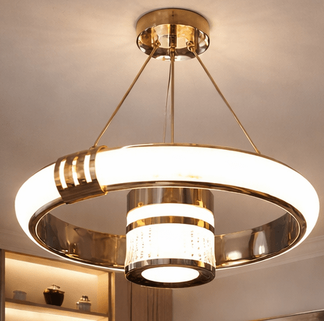 Living Room Ring Chandelier New Simple Elegant Light Luxury Restaurant Main LampModern,3color dim-40+60cm
