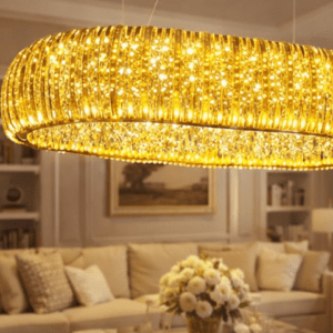 Crystal Pipe Rectangle Chandelier