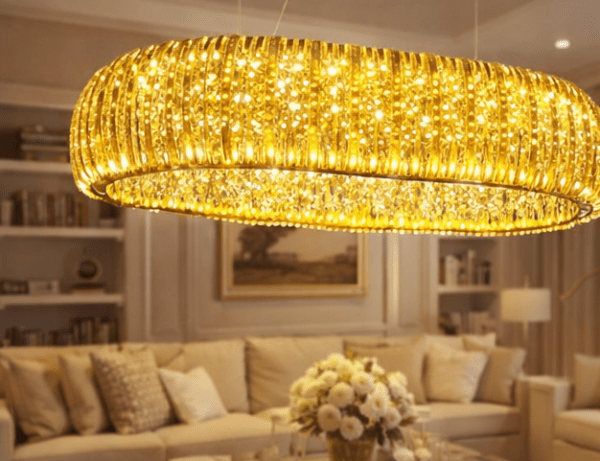 Crystal Pipe Rectangle Chandelier