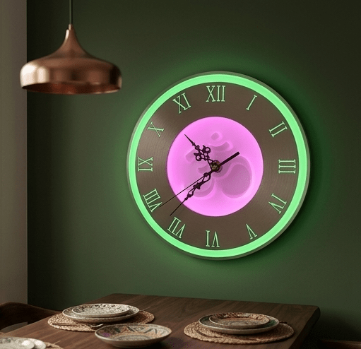 Glass Clock LED Wall Light
