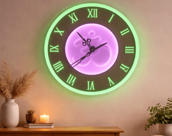 Glass Clock LED Wall Light