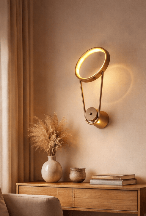 CITRA 600MM LED Gold Long Ring Wall Light - Warm White
