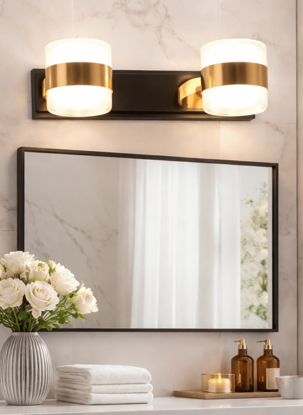 Copper Finish with Three Light Colour Change 2L Mirror LightT0005 (Bulb not Included), Small (T0005)