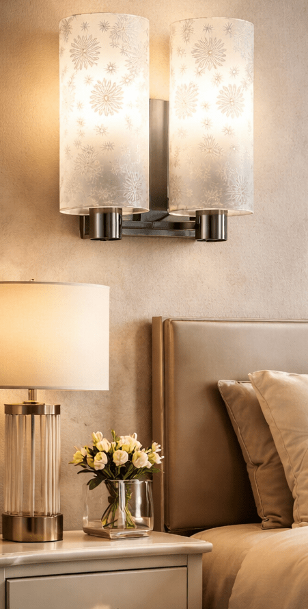 Designer Home Decorative Modern Wall Lamp Industries for Living Room, Bedroom, Bedside, and Indoor and Outdoor Uses Without Bulb (Black, White)