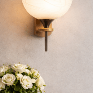 AFAST Stylish Compliable Designer Glass Wall Lamp/Night Lamp, Black, White, 9.5 x 9.5 x 19 CM- N140