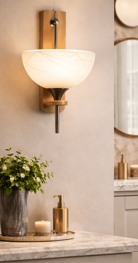 AFAST Stylish Compliable Designer Glass Wall Lamp/Night Lamp, Black, White, 9.5 x 9.5 x 19 CM- N140