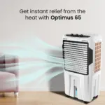 Crompton Optimus 65 Litres Desert Air Cooler for home | Large & Easy Clean Ice Chamber | High Density Honeycomb Pads | Everlast Pump | Humidity Control