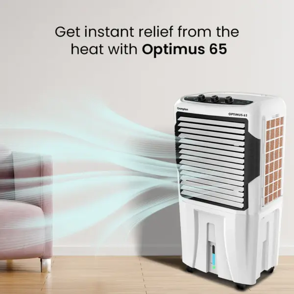 Crompton Optimus 65 Litres Desert Air Cooler for home | Large & Easy Clean Ice Chamber | High Density Honeycomb Pads | Everlast Pump | Humidity Control