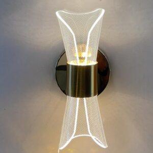 LED Nordic Sconce TwirlGlow Transparent Indoor Home Acrylic Wall Lamp for Bedroom Living Room Corridor Lighting Fixtures Wall Mount(Warm+Natural+Coolwhite)