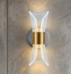 LED Nordic Sconce TwirlGlow Transparent Indoor Home Acrylic Wall Lamp for Bedroom Living Room Corridor Lighting Fixtures Wall Mount(Warm+Natural+Coolwhite)