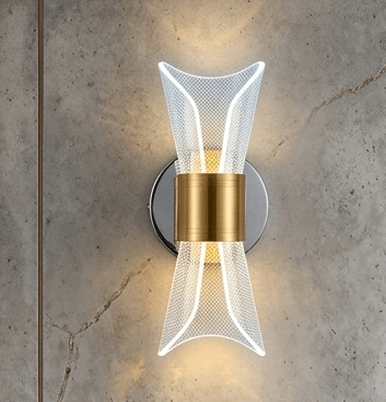 LED Nordic Sconce TwirlGlow Transparent Indoor Home Acrylic Wall Lamp for Bedroom Living Room Corridor Lighting Fixtures Wall Mount(Warm+Natural+Coolwhite)