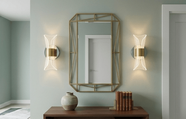 LED Nordic Sconce TwirlGlow Transparent Indoor Home Acrylic Wall Lamp for Bedroom Living Room Corridor Lighting Fixtures Wall Mount(Warm+Natural+Coolwhite)